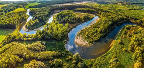 Meandering river | River, Aerial, Moravia