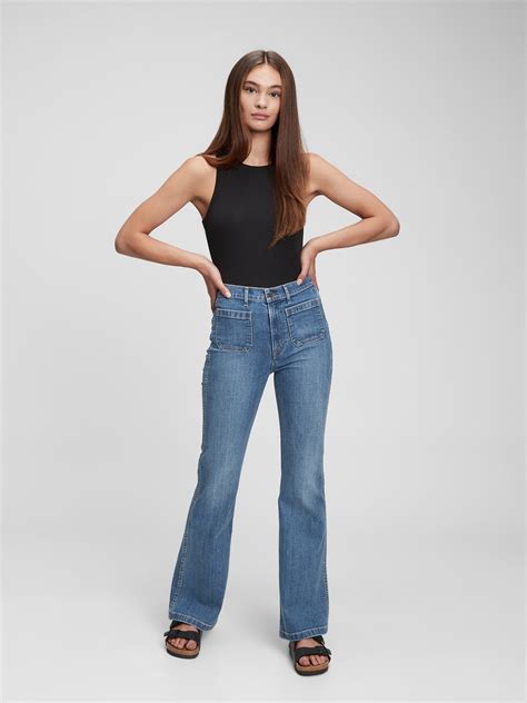 High Rise Flare Jeans | Gap