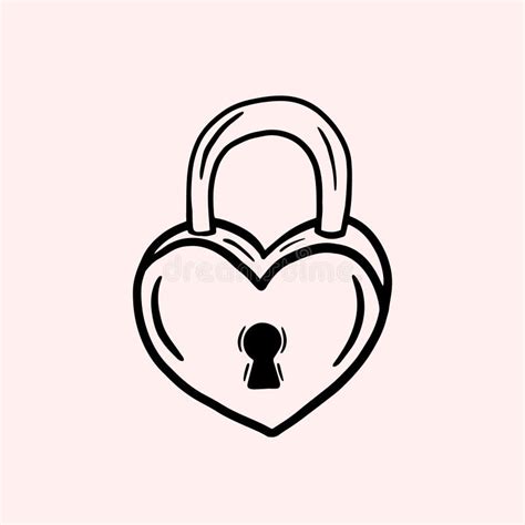 Lock heart illustration stock vector. Illustration of object - 17836940