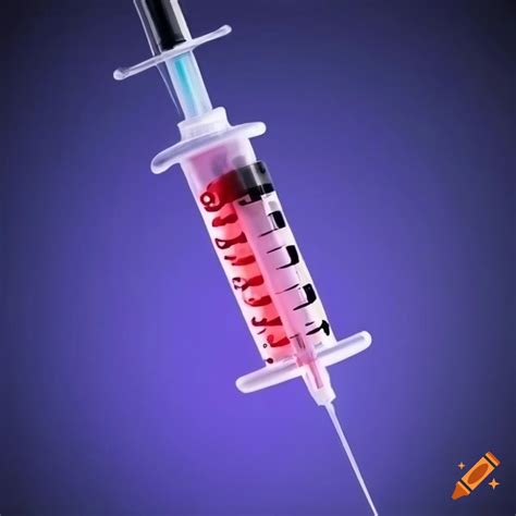 Artistic representation of a medical syringe on Craiyon