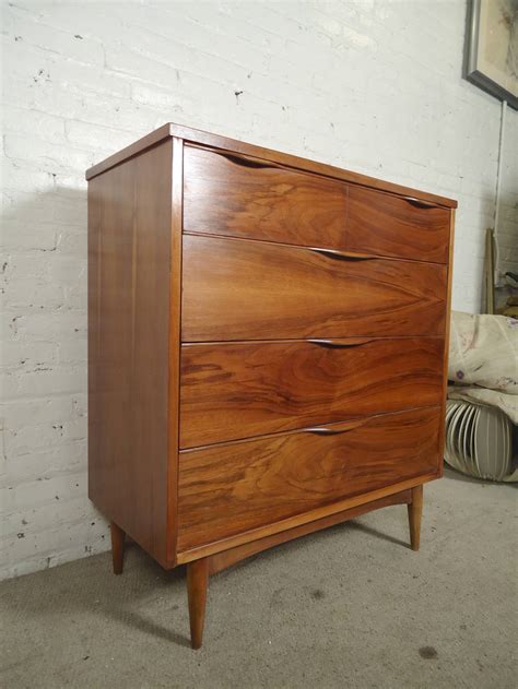 Mid-Century Modern Tall Dresser with Sculpted Handles at 1stDibs | tall mid century dresser, mid ...