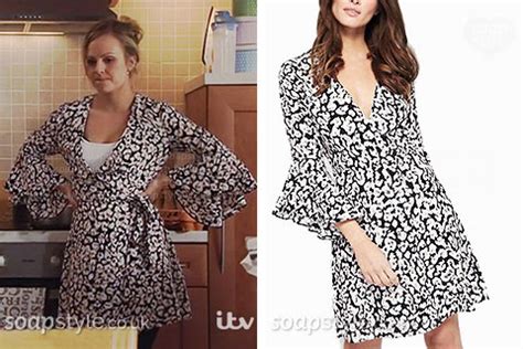 Sarah Platt animal print dress on Corrie - Where From? Found It! | SoapStyle