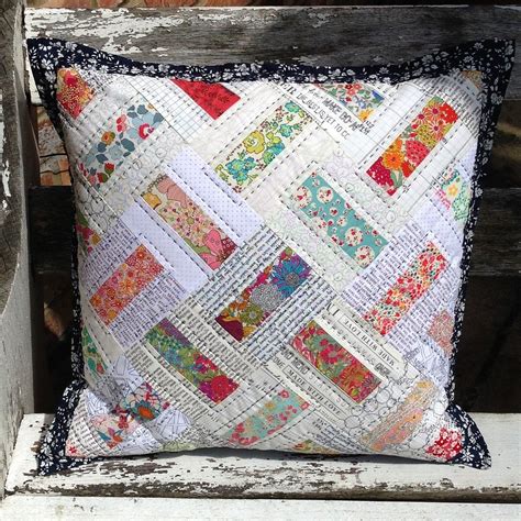 Quilt Pillow Pattern Patchwork Cushion Cover Domino Quilted - Etsy UK