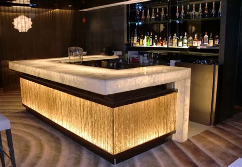 Transparent Stone Flower Pattern Glass Pub Bar Counter | Home bar counter, Bar interior design ...