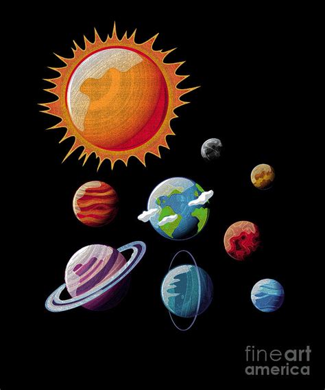 Planets Orbits Sun Moon Earth Galaxy Space Nerds Digital Art by Thomas ...