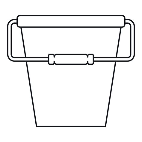 Bucket icon, outline style 15074685 Vector Art at Vecteezy