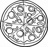 Pepperoni Pizza Coloring Page sketch template