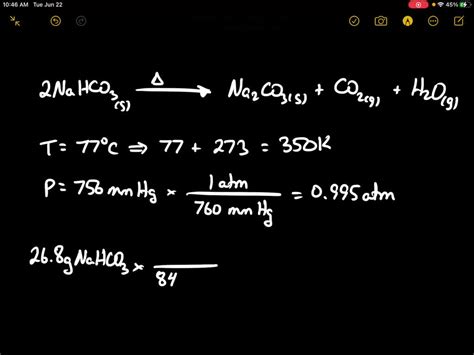 In the following reaction; what is the volume of carb… - SolvedLib