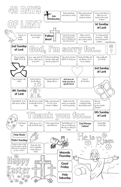 Printable Lent Activities For Kids