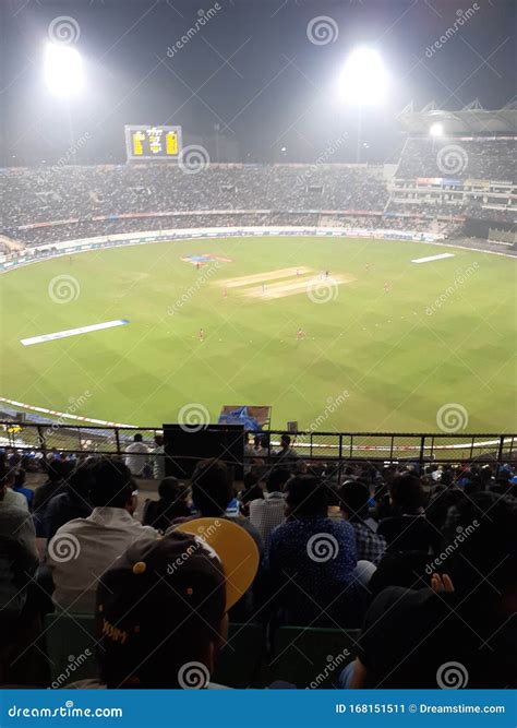 Typical Cricket Stadium Under Lights Editorial Photo - Image of crazy ...