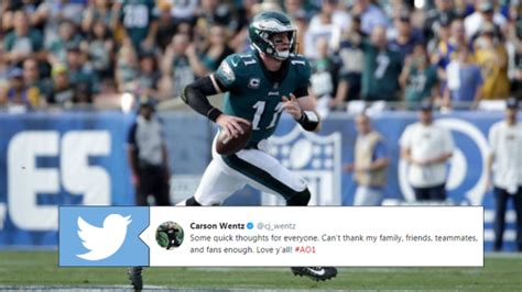 Carson Wentz addresses fans in heartfelt video after season-ending ACL injury - Article - Bardown