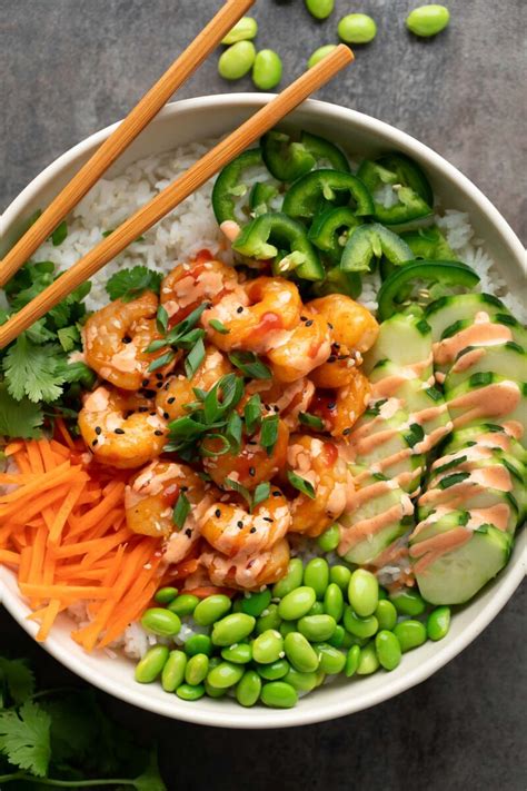 Spicy Shrimp Rice Bowls - Peas and Crayons