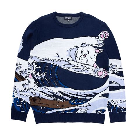 Great Wave Sweater (Navy) – RIPNDIP ONLINE