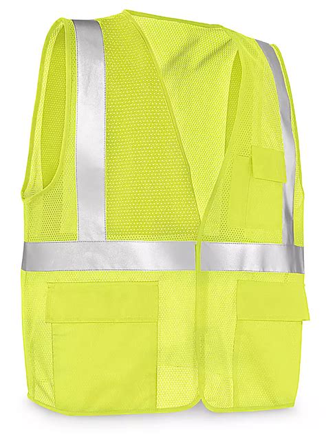 Class 2 Standard Hi-Vis Safety Vest with Pockets - Lime, L/XL S-21682G-L - Uline