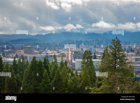 Eugene Oregon City and Clouds Stock Photo - Alamy