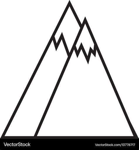 Mountains outline icon Royalty Free Vector Image