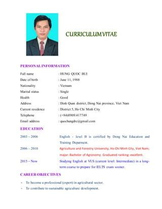 My Resume (Agricultural Engineer) | PDF