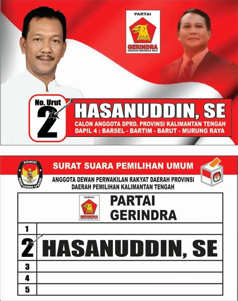 KARTU NAMA HASANUDDIN CALEG PARTAI GERINDRA | HARAPAN PERDANA PLAKAT DAN TROPHY