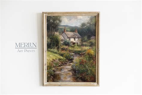 Vintage English Countryside Art Print, Printable Landscape Painting ...