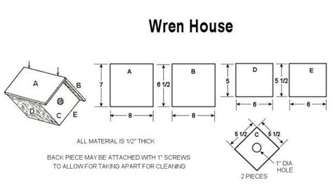 Wren Bird House Plans | Free Bird House Plans, Bird House Kits, Wren House