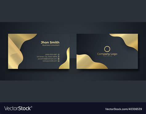 Black and gold business card design template Vector Image