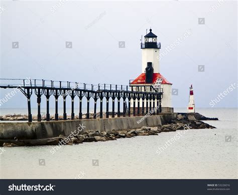 Michigan City East Pierhead Lighthouse, Indiana Stock Photo 53226016 ...