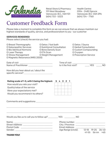 FREE 16+ Customer and Guest Feedback Forms in PDF | MS Word