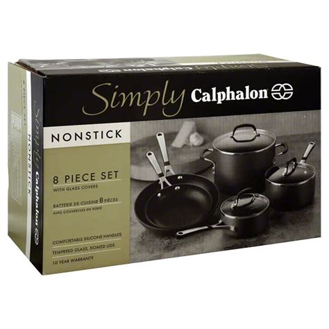 Simply Calphalon 8 Piece Nonstick Set with Glass Covers - Shop Kitchen ...