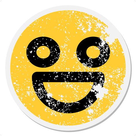 super happy face circular sticker 12356370 Vector Art at Vecteezy