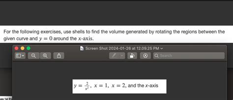 Solved USE SHELL METHOD!!!For the following exercises, use | Chegg.com