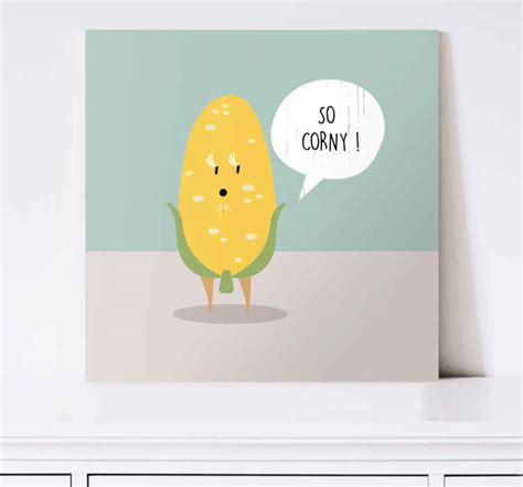 Funny pun So Corny wall art quote prints - TenStickers