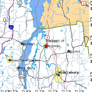 Vergennes, Vermont (VT) ~ population data, races, housing & economy