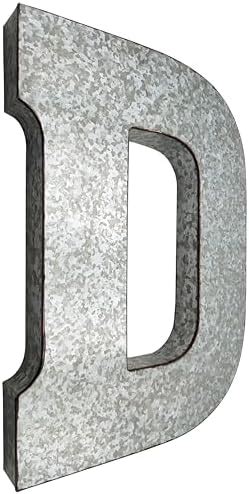 Amazon.com : 20" Metal Letter "E" Wall Decor, Silver with Rusted Edges, Galvanized Wall ...