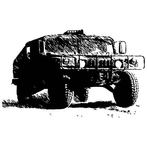 Humvee monochrome image.ai Royalty Free Stock SVG Vector