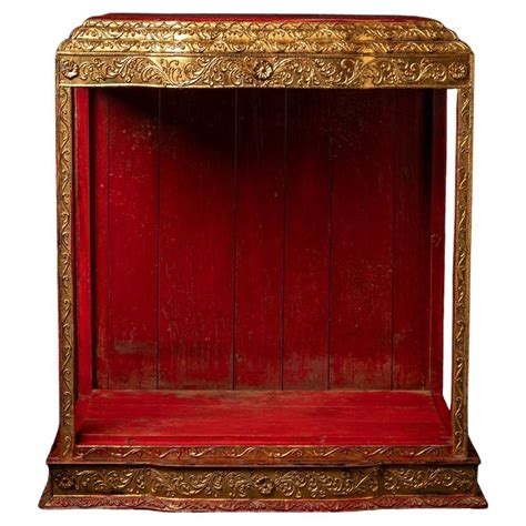 Late 19th / early 20th century Antique wooden Temple cabinet - Original Buddhas For Sale at 1stDibs