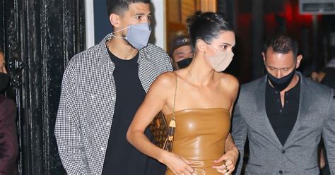 Kendall Jenner Brown Vegan Leather Outfit With Devin Booker | POPSUGAR Fashion UK