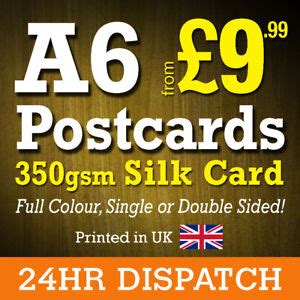 A6 Postcard Printing 350gsm Silk - High Quality A6 Postcards 24hr ...