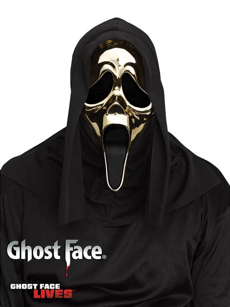 GhostFace Golden Metallic Mask - Screamers Costumes