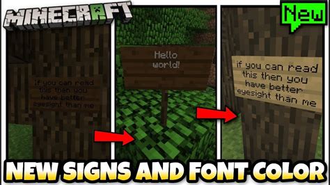 Minecraft - NEW SIGNS & FONT COLOR ?!? 1.8-1.4 - MCPE / Xbox / Switch ...