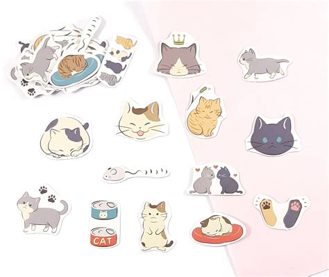 Tofu the Cat Cute Sticker Deco Stickers Vinyl Sticker Kawaii Cat ...