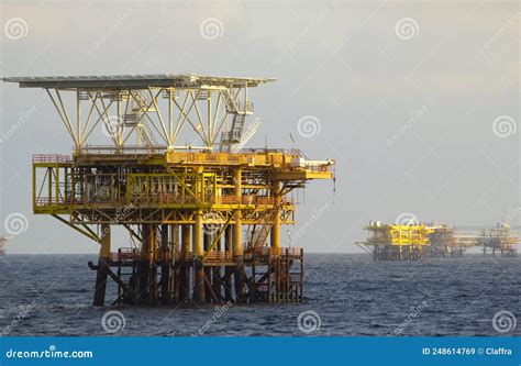 Oil Rig in the South China Sea Stock Image - Image of flare, offshore ...