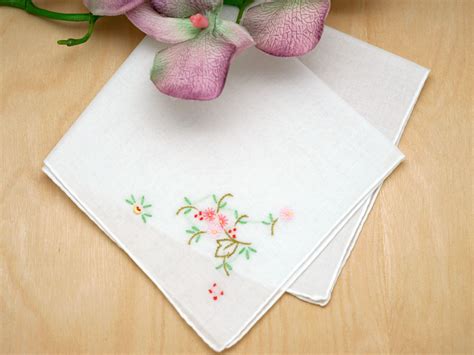 Set of 3 Small Floral Embroidered Handkerchiefs