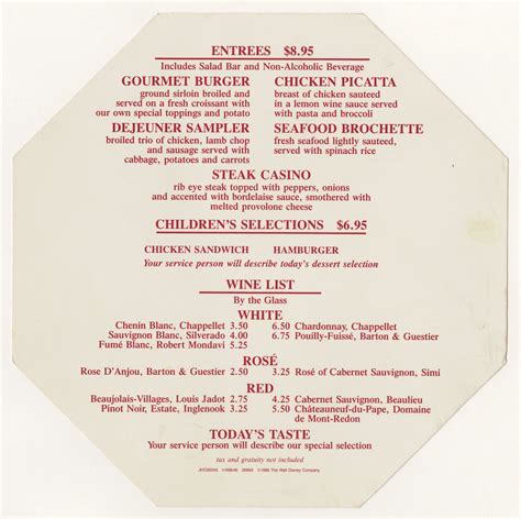 Top of the World Restaurant Menu - ID: augdismenu20379 | Van Eaton Galleries