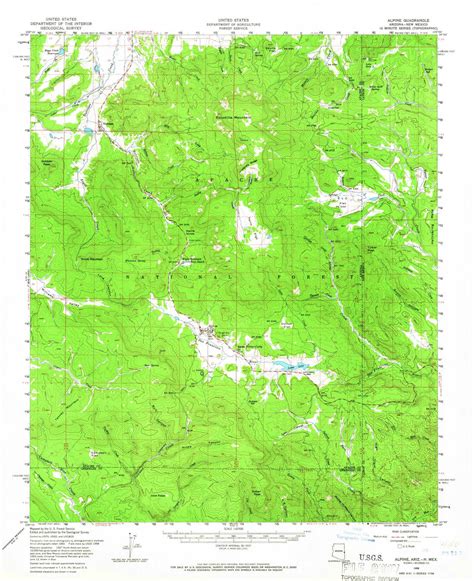 Alpine, Arizona 1958 (1966) USGS Old Topo Map Reprint 15x15 AZ Quad ...