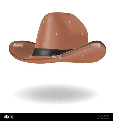 Brown cowboy hat isolated on white Stock Photo - Alamy