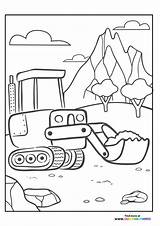 Excavator moving Dirt  Coloring Pages For Kids sketch template