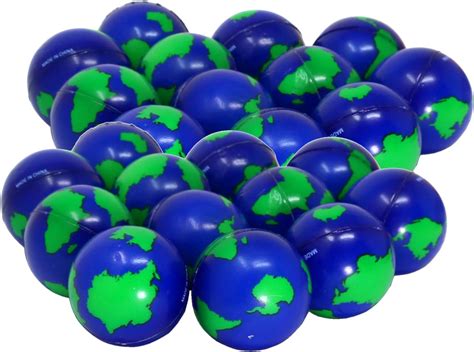 Amazon.com: SN Incorp. Earth Stress Balls 2 Inch Globe Designed Stress Relief Toy for All Ages ...