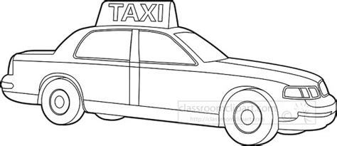 Cars Outline Clipart-taxi for hire transportation black white outline ...