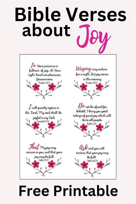 22 Bible Verses about Joy Plus! Free Printable | Verses about joy ...