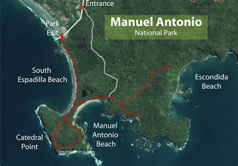 Costa Rican map, Manuel Antonio Map, Aerial Picture of Manuel Antonio Beach and Park, Costa Rica